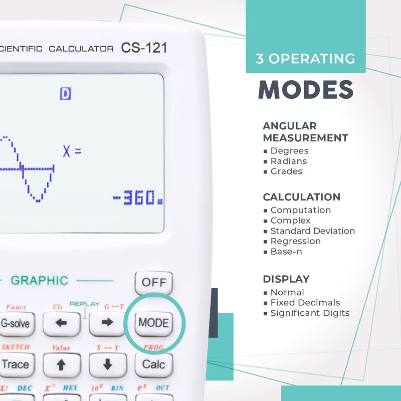 CATIGA Scientific Calculator with Graphic Functions - Multiple Modes with Intuitive Interface - Perfect for Students of Beginner and Advanced Courses, High School or College - Image 3